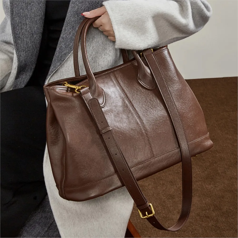 

Женская сумка 2026: новая нишевая модель, универсальная сумка-тоут большой вместимости, модная сумка через плечо, высококачественная кожаная сумка-тоут