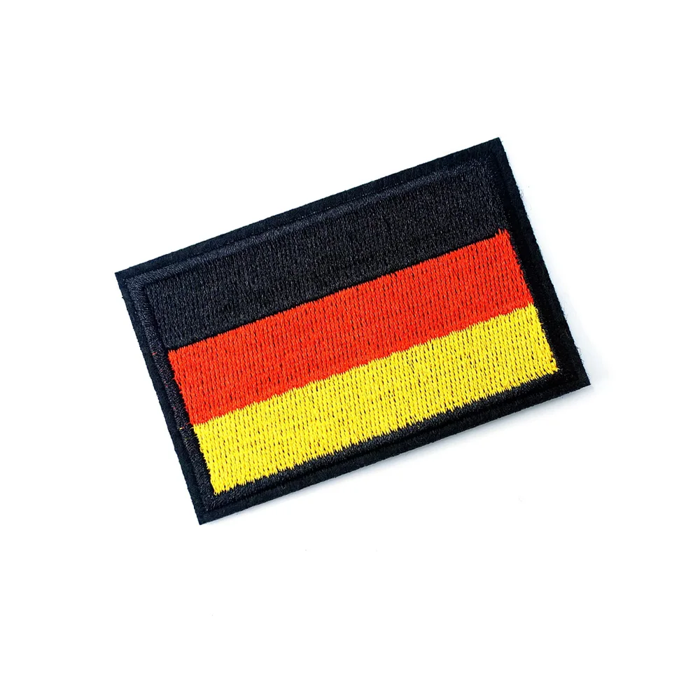 German Flag Size:5.0x7.5cm Iron On Embroidered Patch For Cloth Garment Appliques DIY Accessory Badges