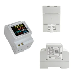 Din Rail AC Monitor 6IN1 100A Voltage Current Power Factor Active KWH Electric Energy Frequency Meter VOLT AMP