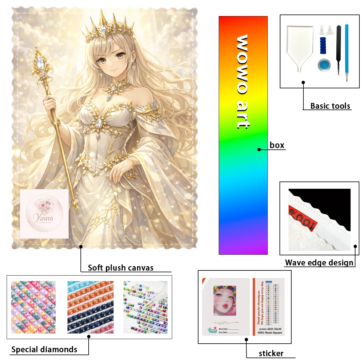 

【Yasmi Diamond Art】 Viking Fantasy 100% Resin Rhinestones Flocked Fabric with 3-4 Special Diamonds for Diamond Painting