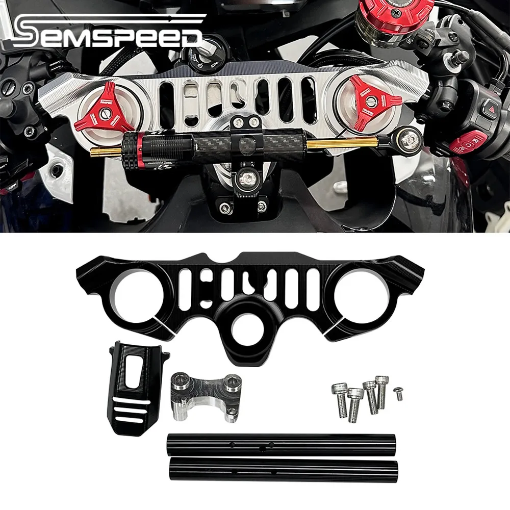 

‌SEMSPEED CNC Aluminum Alloy Front Fork Lowering Triple Tree Kit For CFMOTO 675SR-R 675SS 2024-2025 Motorcycle Handlebar Clamps