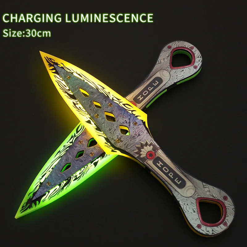 30cm Apex Legends Heirloom Wraith Kunai modello di arma luminosa Acrylica Charge Glow Cosplay Anime Figures Collection Toy for Boy