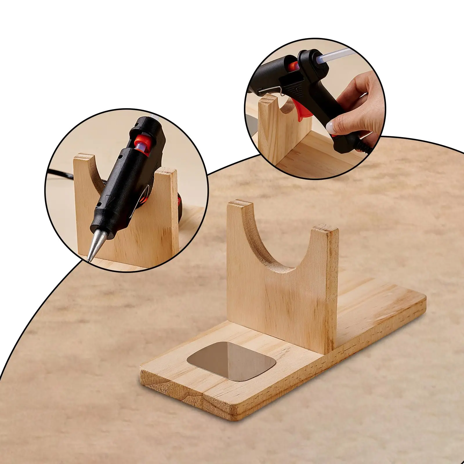 Wood Hot Melt Sticky Supporting Tool Holder Stand Organizer for DIY Home Craft Room and Art Classroom
