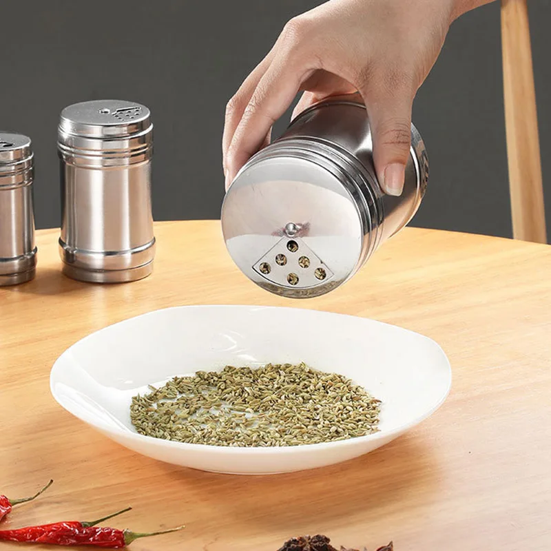 

Spice Jar Container Stainless Steel Seasoning Pot Set Household Bottle Cup Magnetic Tank Seasoning Bottle
