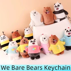 We Bare Bears figura de Anime juguetes de peluche Grizzly Panda Oso de hielo llavero muñecas de animales de peluche llavero regalo para niños