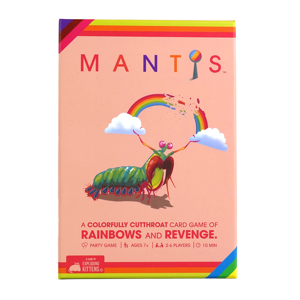 Exploding Kittens Mantis Card Games Fun Family Games Night Popular Kid Games Colorfully Cutthroat Of Rainbows And Revenge Board