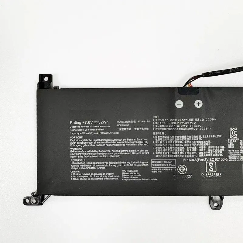 Large Capacity Laptop Battery for ASUS C21N1818-2 X412FA FJ V4000F D V4200J Notebook Replacement Power Supply