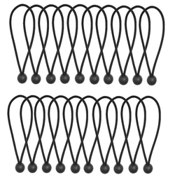 20pcs Outdoor Elastic Ball Rope Bungee Cords Portable Tent Fixing Tarpaulin Awning Canopy Heavy Duty Tarp Tie Down for Shelter