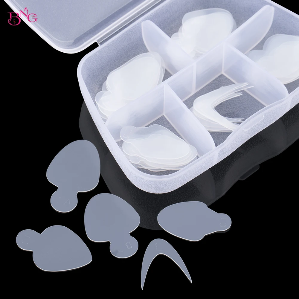 60Pcs Reusable Soft Silicone Pads for Top Mold Duet System Nail Forms Stickers for Nail Dual Form Mold French Manicure Tools