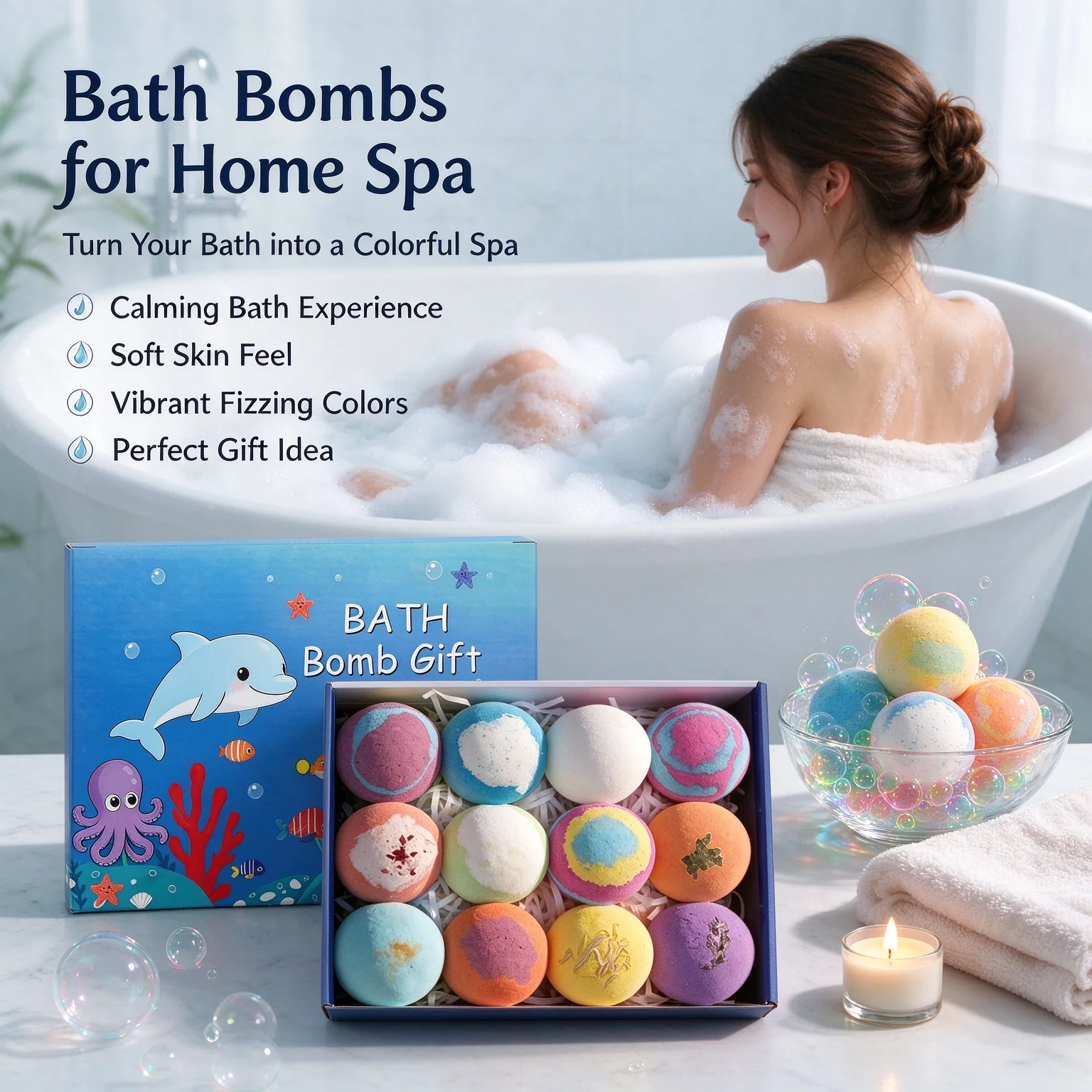 Natural Kids Bath Salt Set with Surprise Figure Inside Rich Bubble Aromatherapy Fizzy Bath Toy Gift Set