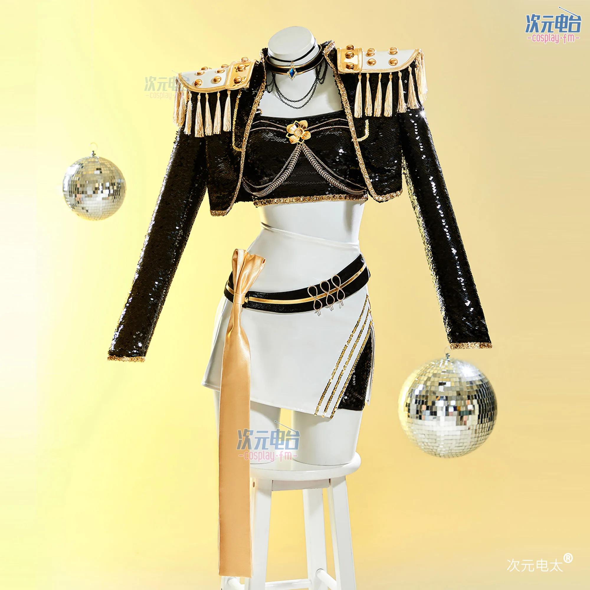 

KPOP Demon Hunters Mira Cosplay Costume Anime Mira Black Gold Performance Outfits Christmas Costumes Cosplay