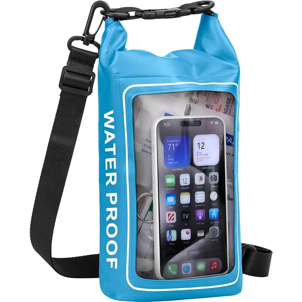 Free Shipping154 Pieces Waterproof Boat First Aid Kit Dry Bag with Cell Phone Bug Out Bags Pouch Roll Top Boat Emergency Kit 2-i
