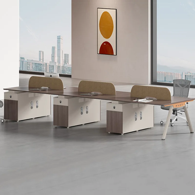 Staff office desk and chair combination 2/4/6 seat office desk partition workstation computer desk