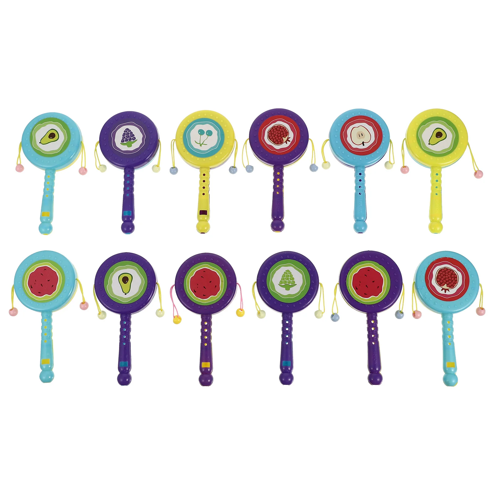 12 pezzi tamburi a sonaglio colorati tamburo portatile creativo per neonati strumento di apprendimento per la stimolazione sensoriale del bambino
