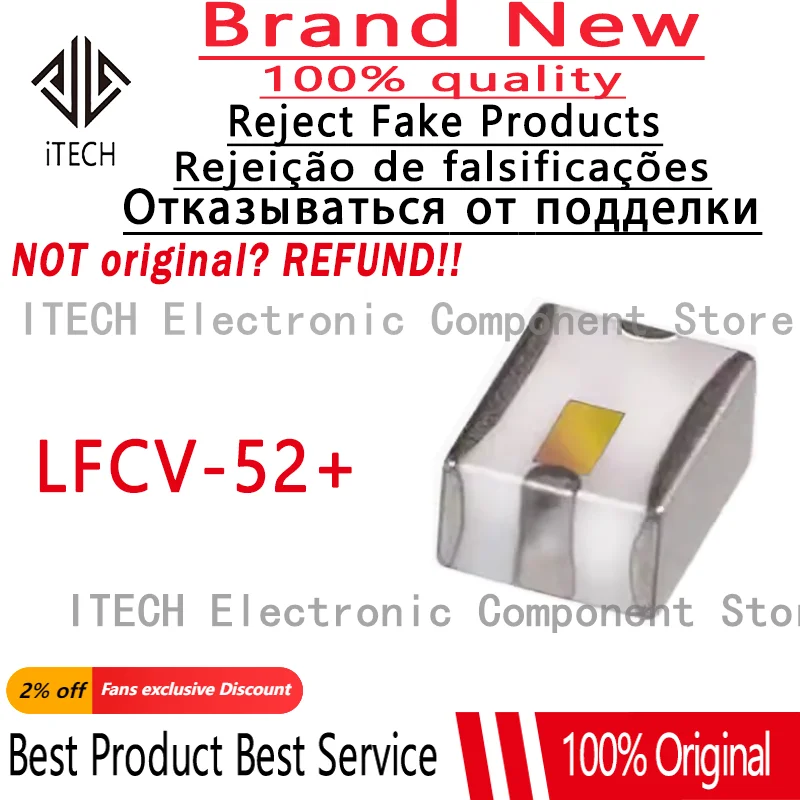 

5 шт./лот, оригинальный фильтр нижних частот LFCV-52 + LTCC, DC-52 МГц, 50 Ом, 100% новый и подлинный