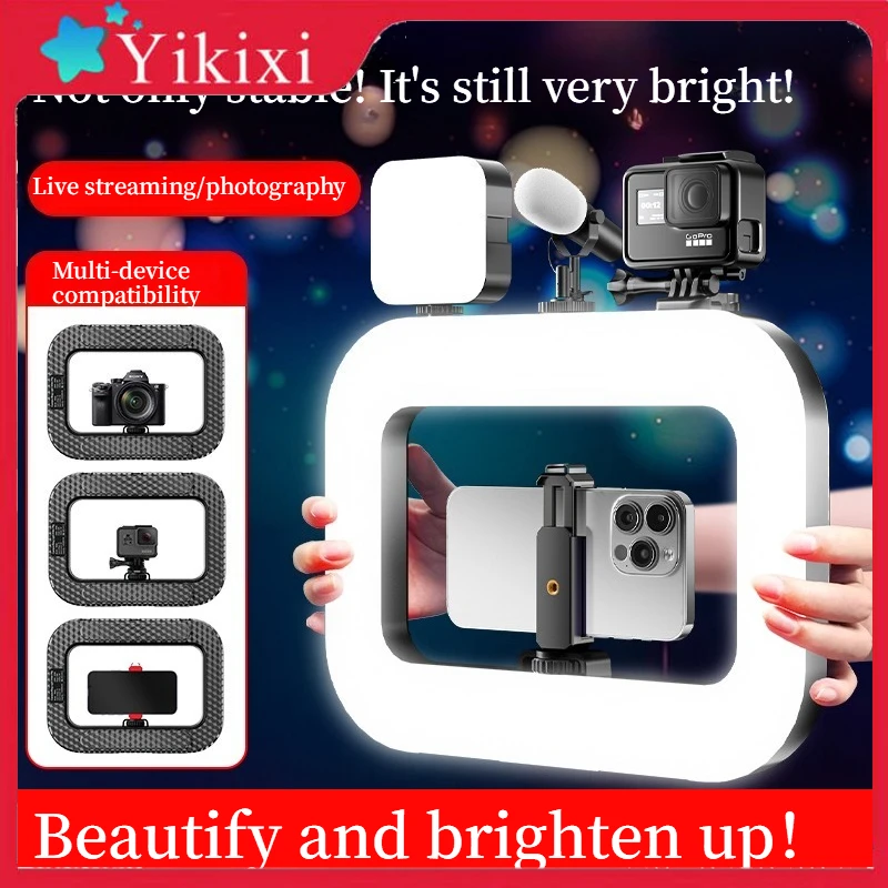 

Selfie Stick Tripod With Light Rechargeable Selfie Portable Ring Light Adjustable Extendable Foldable Phone Holder For Streaming