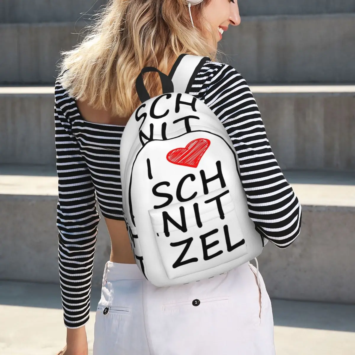 

I Love Schnitzel Student Backpack School Bag Hiking Travel Daypack for Men Women Bookbag Shoulder Bags