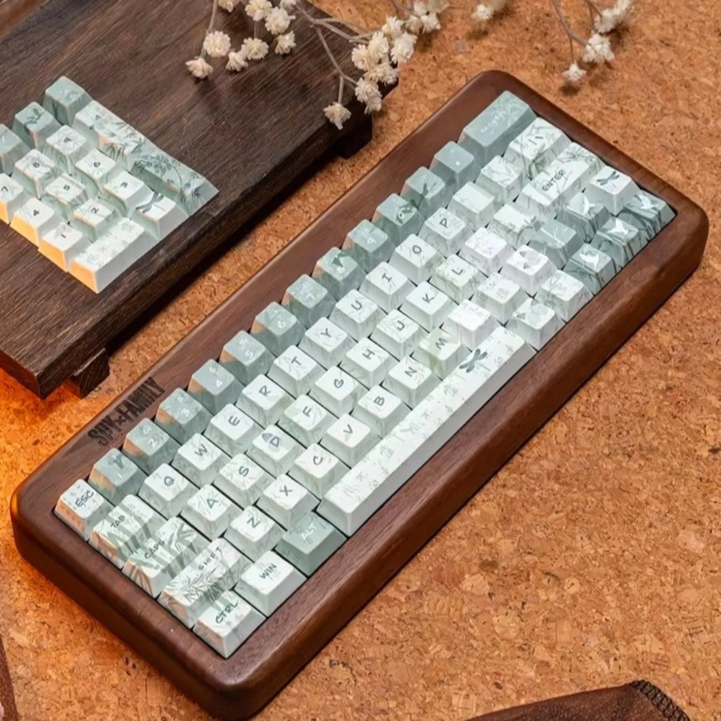 Elegant and Popular Appreciation Theme Keycaps PBT Literary Ancient Style Pattern Keycaps Suitable for Cherry Keyboard 127 Keys