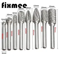 8pc 6mm-12mm ACDF Tungsten Carbide Rotary File SetDouble Cut Rotary Burr 6mm Shank Carving Milling Cutter For Metal Milling