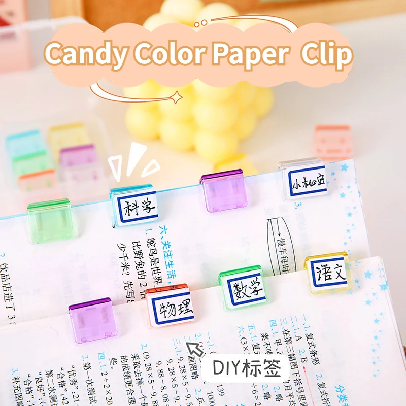 

10PCS Candy color Clips File Paper Clips File Index Photo Clamp Page Holder Folder Korean Stationery Office Desk Organizer