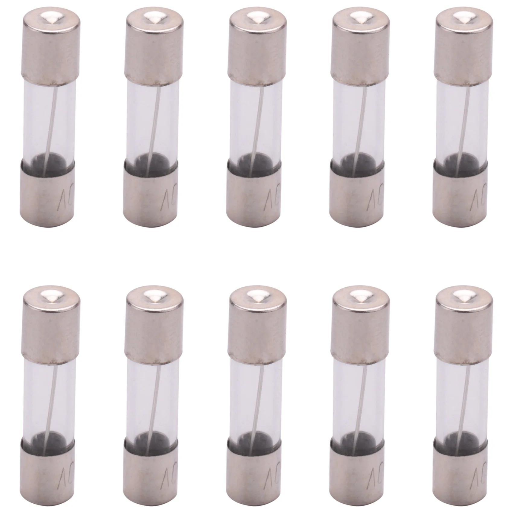 10 Pcs 250V 10Amp Slow Blow Time Delay Glass Fuses Tubes 5mm x 20mm