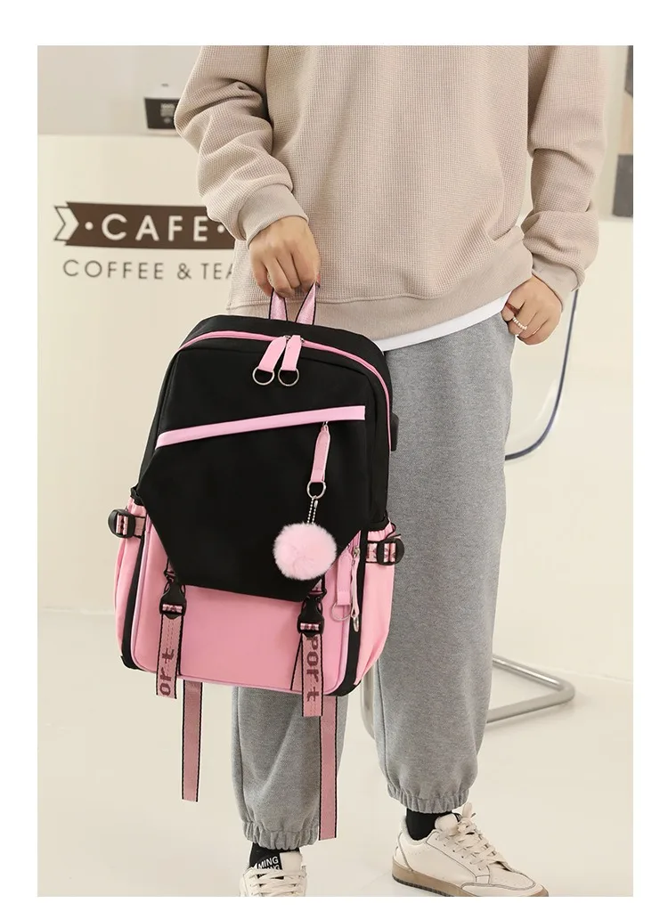 Sanrio Cinnamoroll Backpack for Girls Boys Teenager Children Rucksack Men Women Casual School Bags USB Charging Backpacks