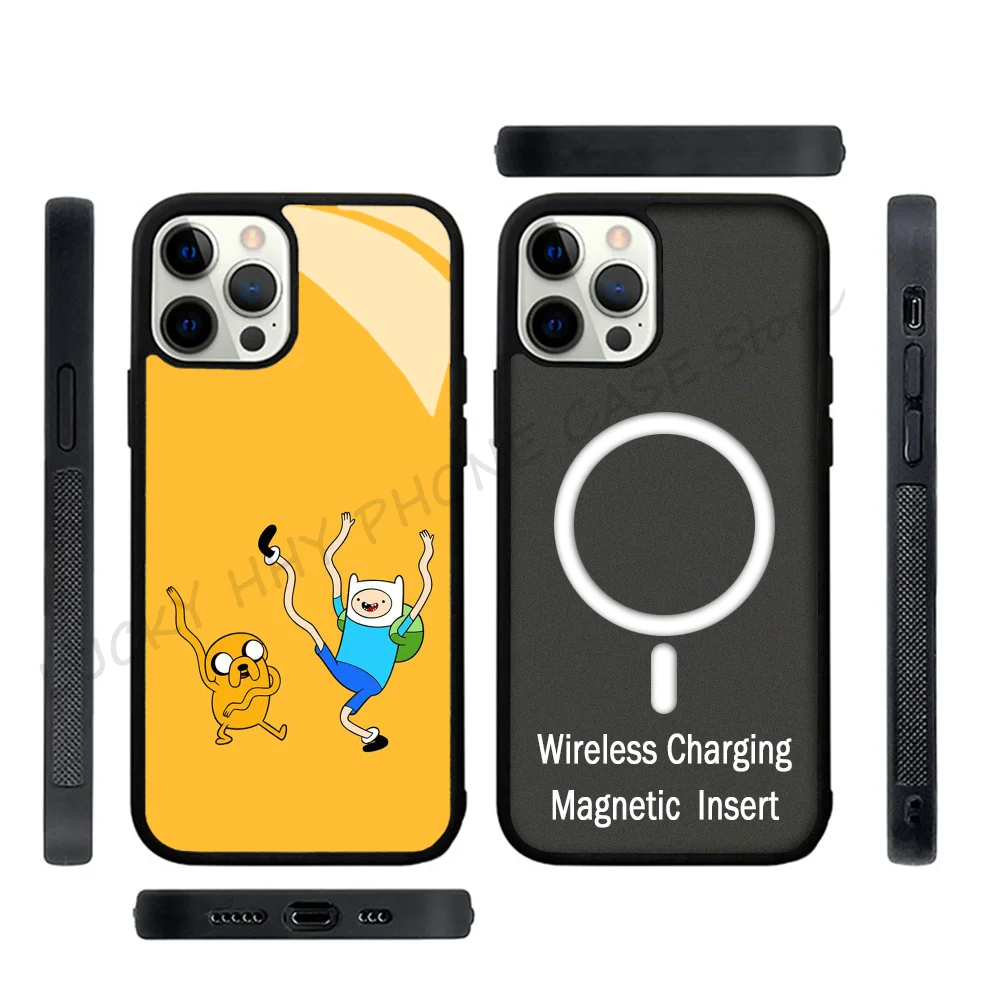 Cartoon Phone Case Phone Case Strong Magnetic For IPhone 15 14 13 Pro Max 11 12 Mini Adventures Time For Magsafe