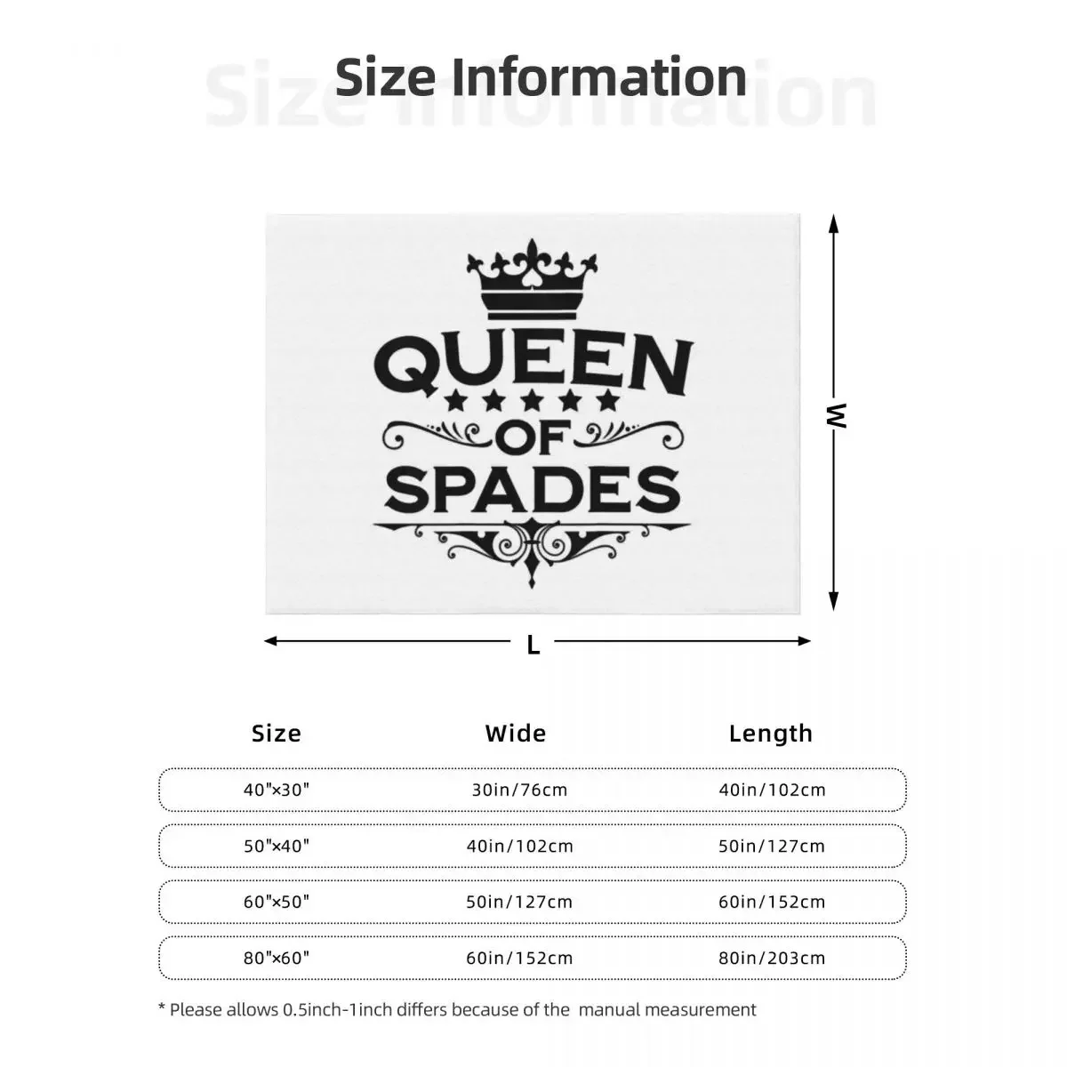 Womens Queen Of Spades Clothing Qos apparel for Throw Blanket Soft Beds Luxury Thicken Bed linens valentine gift ideas Blankets