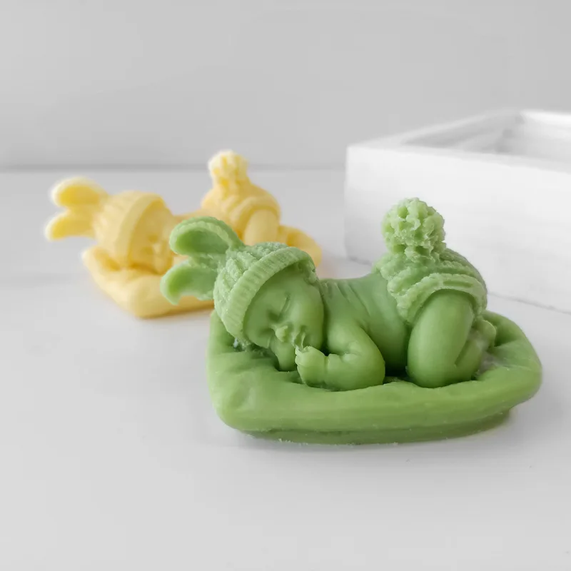 Baby Candle Mold Sleeping Baby  Handmade Decor Aromatherapy Silicone Mold Baby In Sleep Further Sleeping Mold