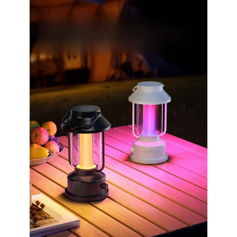 Outdoor Camping Light Long Battery Life Tent Horse Light Portable Portable Lighting Charging Bluetooth Audio Ambient Light