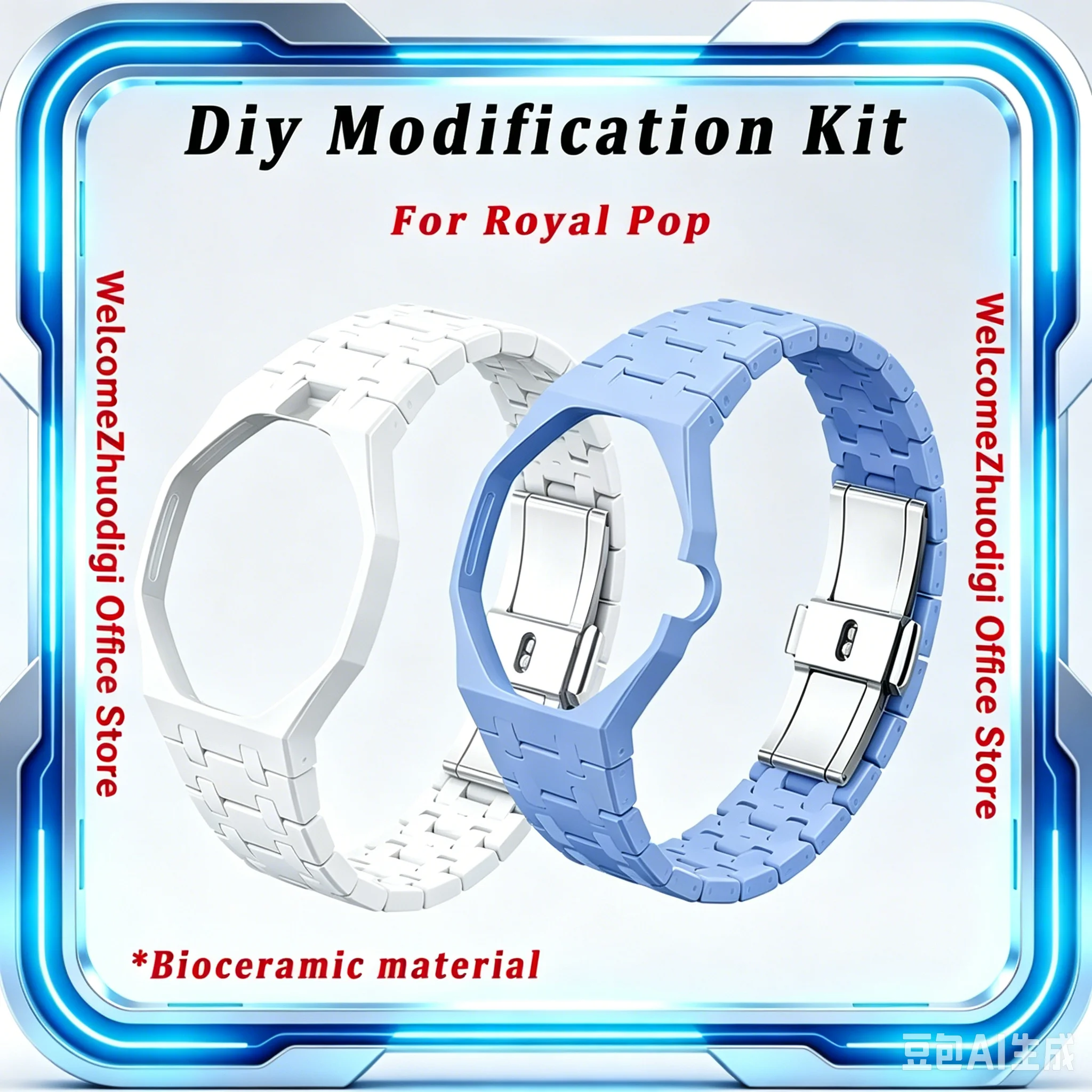 Ceramic Biomaterials Mod Kit For Swatch X AP Royal POP Watch Case And Conversion Parts To Wristwatch Accessories