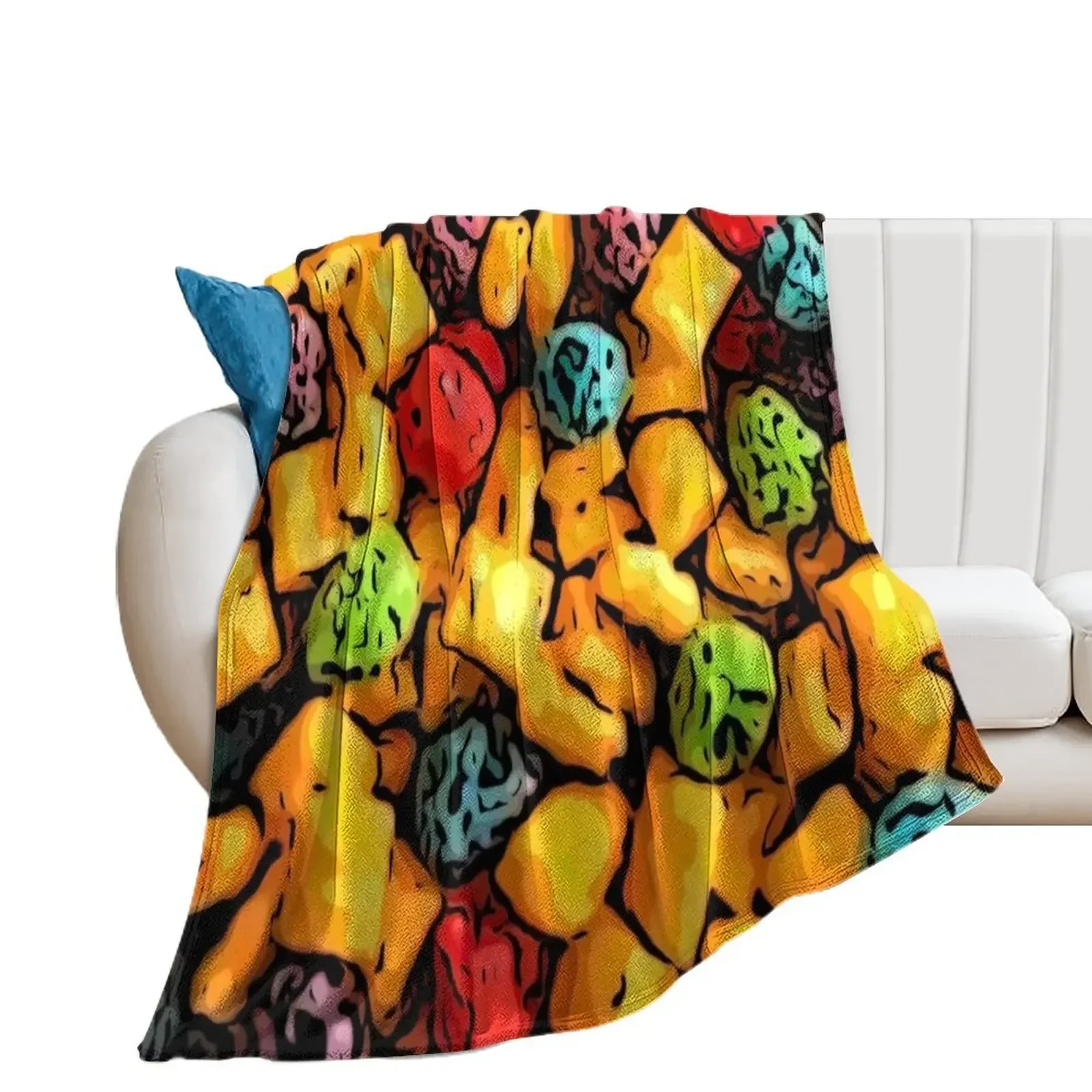 Captain's Crunch Cereal Pattern Throw Blanket Beautifuls Summer Blankets