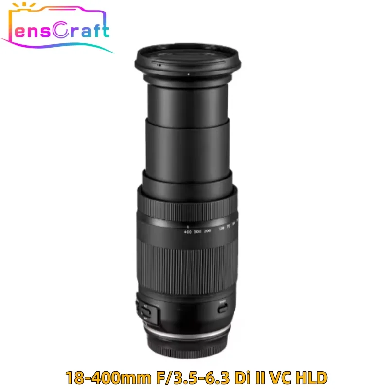เลนส์ซูมเทเลโฟโต้ 98% ใหม่ 18-400 มม. F/3.5-6.3 Di II VC HLD APS-C สำหรับเมาท์ Canon EF สำหรับเมาท์ Nikon F สำหรับ Tamron