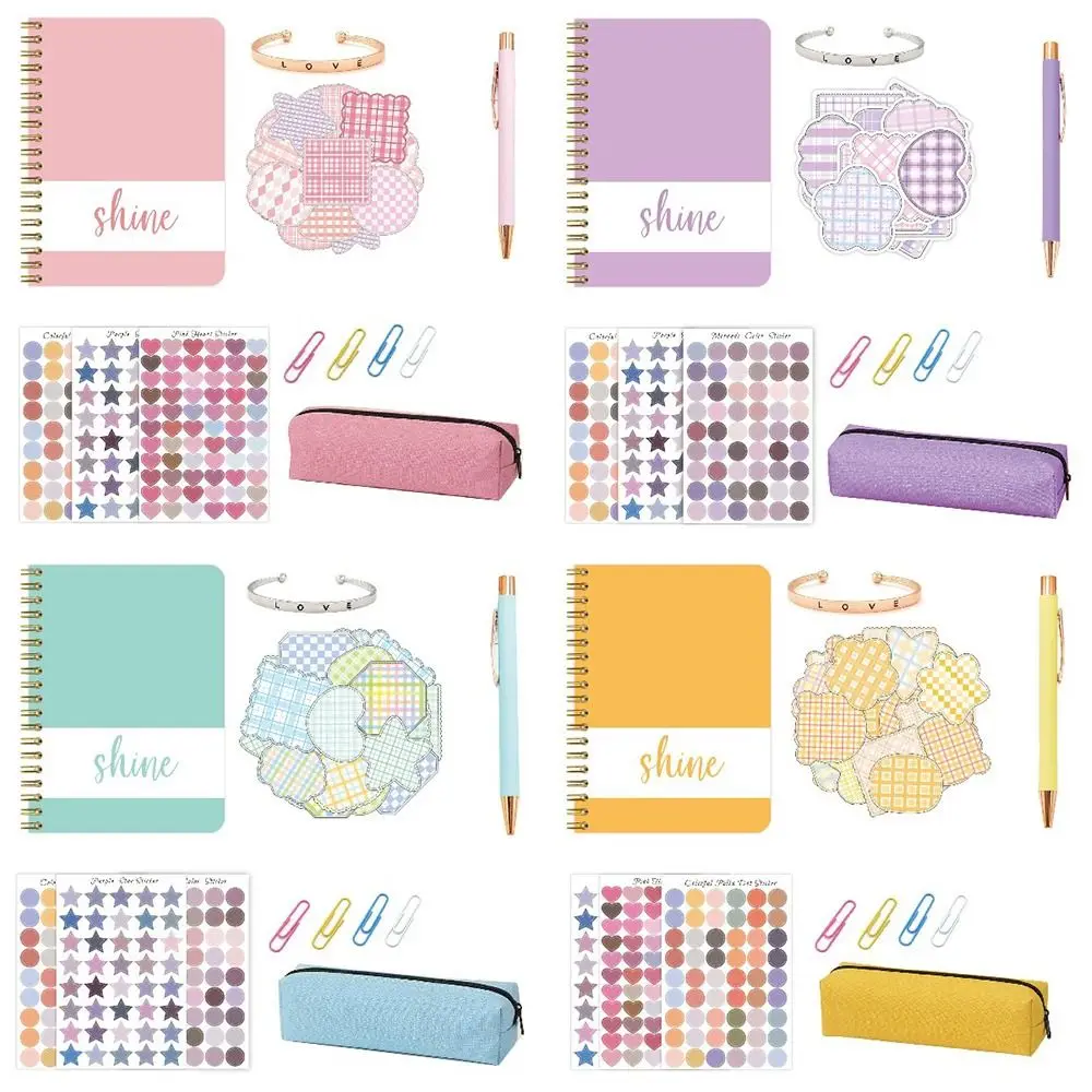 Convenient Creativity DIY Journal Set Planner Stickers Notebook Diary Scrapbook Pen Bag Bracelet Stationery Set Teenage