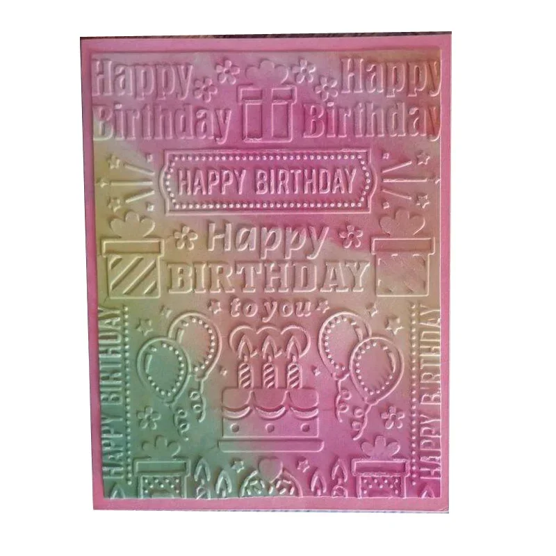 Balony Prezent Tort Urodziny Plastikowe Tłoczone Foldery do Scrapbookingu Kartki Nowe 2026 Szablony Formy Stemple