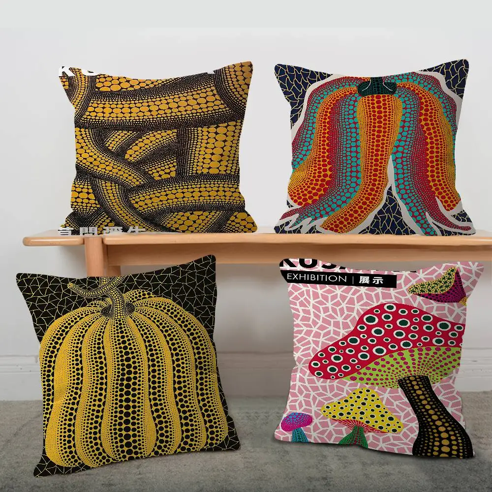 Yayoi Kusama Pumpkin Flower Art Pillowcases Home Bedding Decorative Pillow Cover Wedding Super Soft Pillow Case