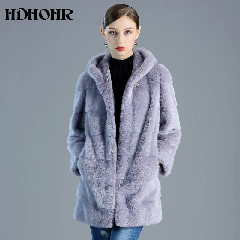 Hdhhr 2025 new100% casaco de pele de vison real moda feminina essencial natural casaco de pele de vison quente curto manto outerwear jaqueta de inverno