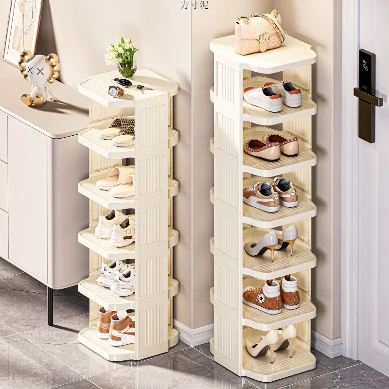 AOLIVIYA Door Entrance Shoe Rack Hallway Cabinet Wheeled Heightened Single Stand