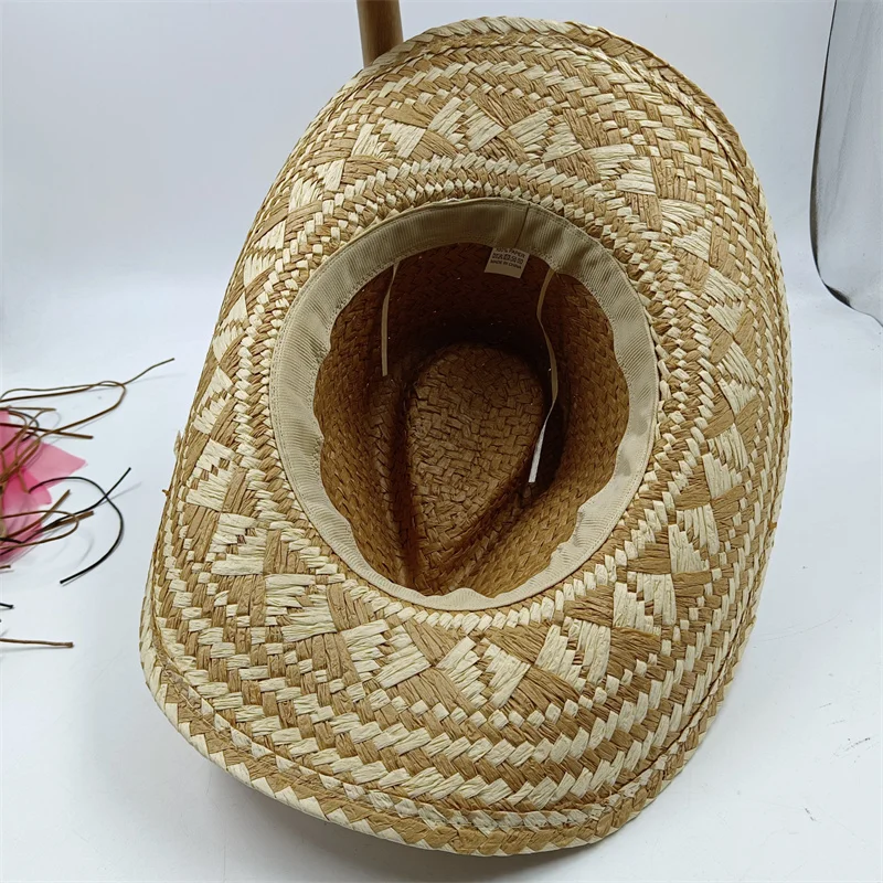 2024 Spring/Summer Spanish Vintage Cowboy Straw Hat Men\'s and Women\'s Hat New Outgoing Sunshade Leisure Versatile Beach Hat