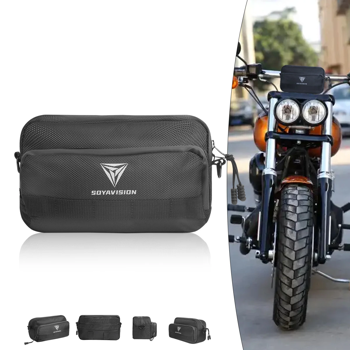 

Motorcycle Bag Handle Bar Front Fork Tool Bag for Cruiser Softail Dyna Sportster Dirtbike Sissy Bar Bag