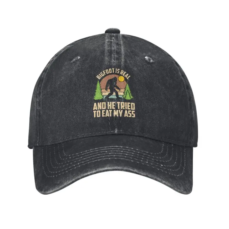 Custom Bigfoot Is Real And He Tried To Eat My Ass Baseball Cap for Women Men Cotton Adjustable Dad Hat Performance Snapback Hats