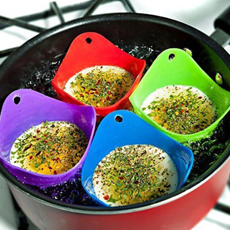 Kitchen Cooking Accessories Pancake Maker Egg Boiler Silicone Egg Poacher Poaching Pods Egg Mold Bowl Rings Cooker Boiler