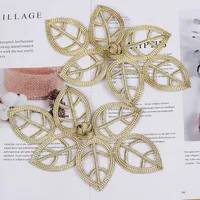 2pcs/bag New Gold and Silver Leaf Disc Buckle DIY Handmade Buttons Dress Dance Clothes Decoration Accessories