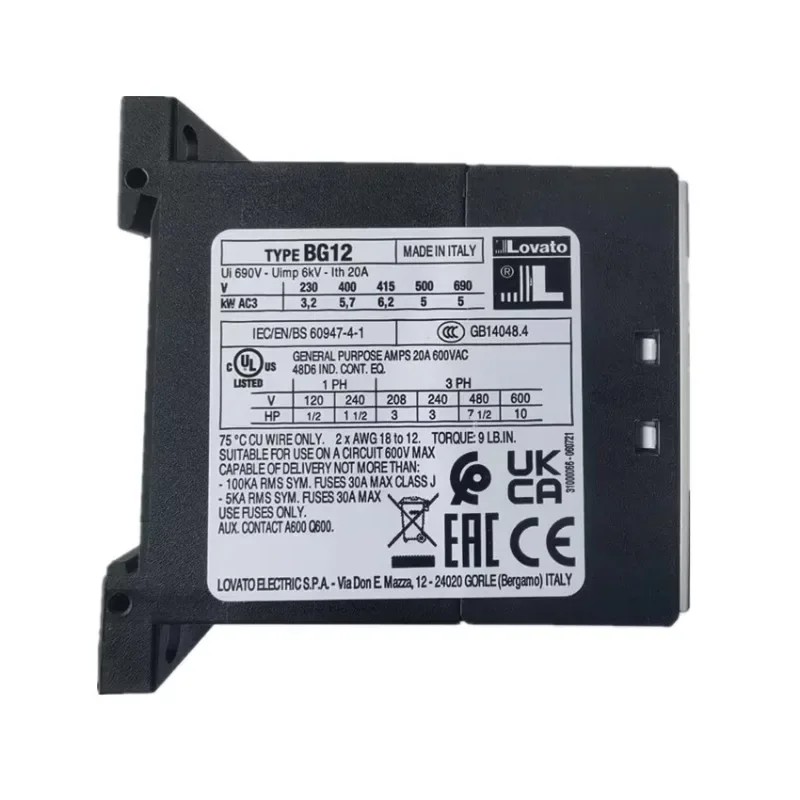 BG0910A 230V LOVATO قواطع BG06/BG12/BF09/BF12/BF18 رياد #5