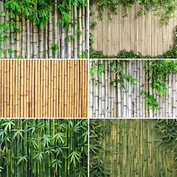 Bamboo countryside style camping photography background wooden board texture fence baby adult portrait photography background
