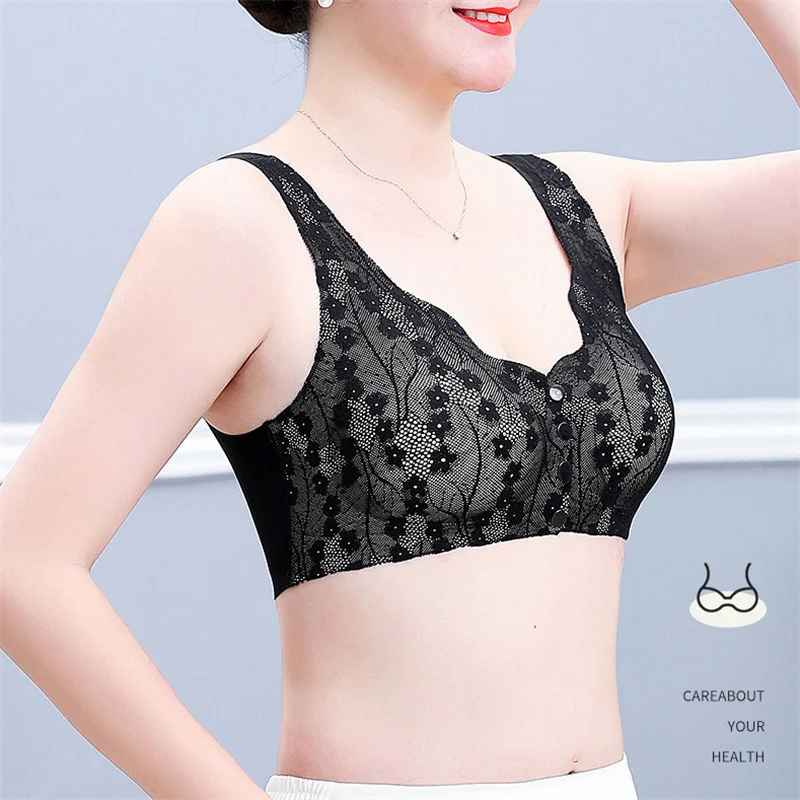 Front Closure Bra Active Underwear Vest Plus Size Seamless Lace Brasieres Para Mujer Women Wire Free