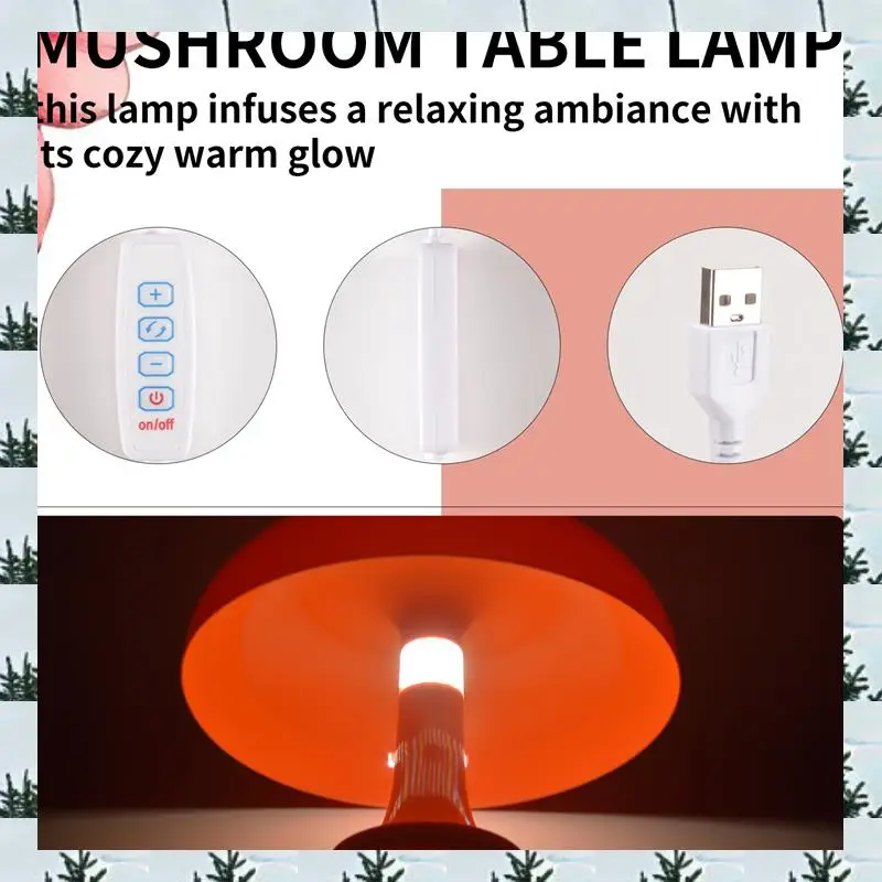 

ABLG Led Mushroom Table Lamp For Bedroom Bedside Livingroom Bedside Study Hotel Decoration Lighting Minimalist Desk Lights