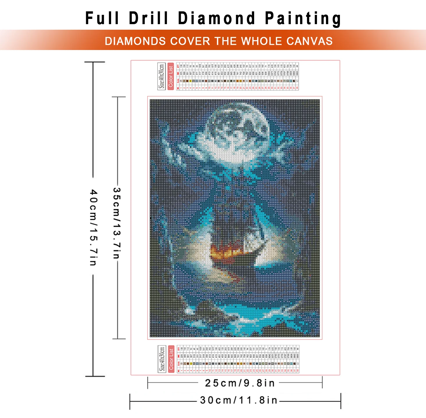 AZQSD Diamond Painting 5d Moon Landscape Cross Stitch Embroidery Sale Seaside Scenery Home Decor 30x40cm Full Kits
