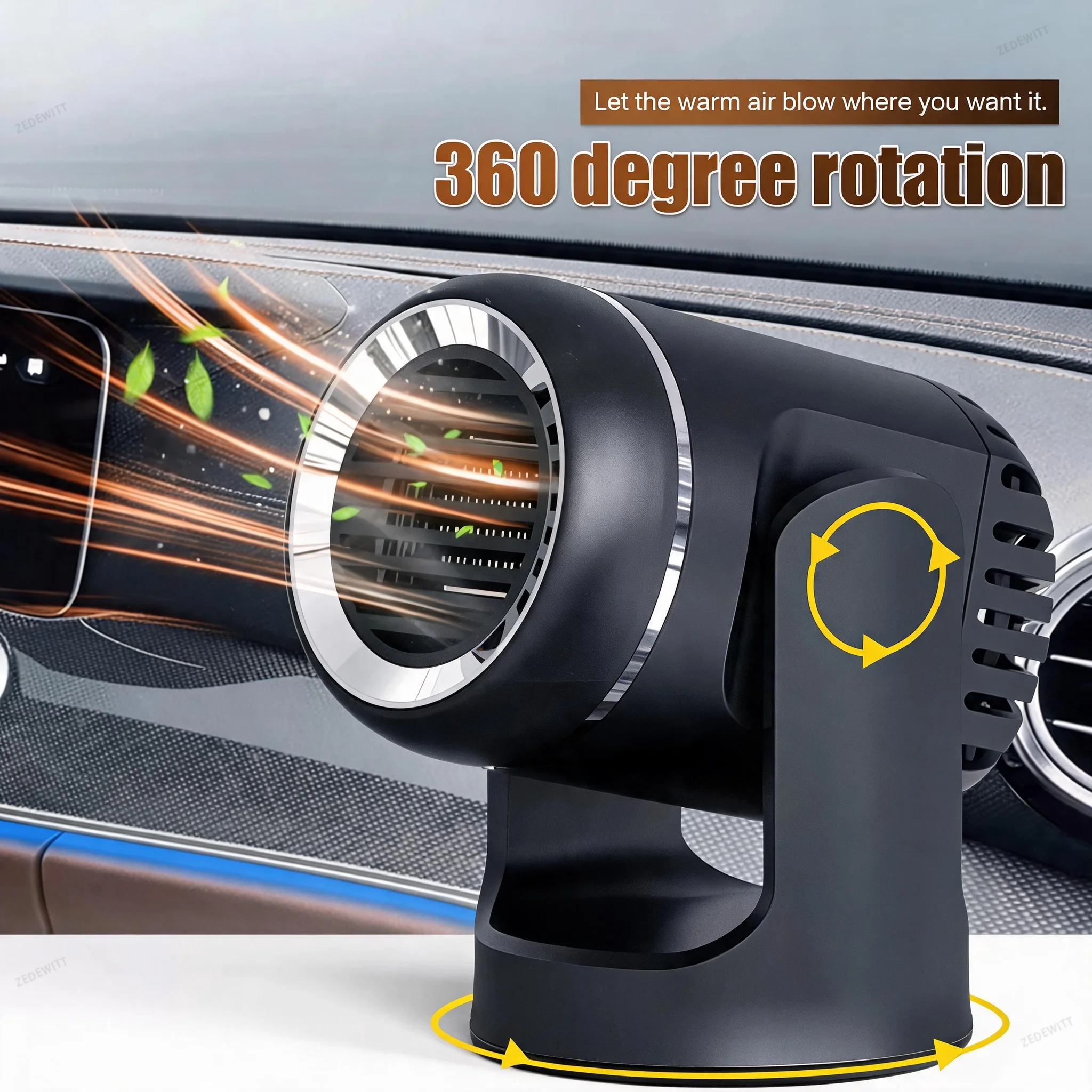 Portable Car Heater Windshield Defroster 12V 150W Fast Heating Demister Anti-Fog Preheater Cooling Fan Winter Auto Accessories