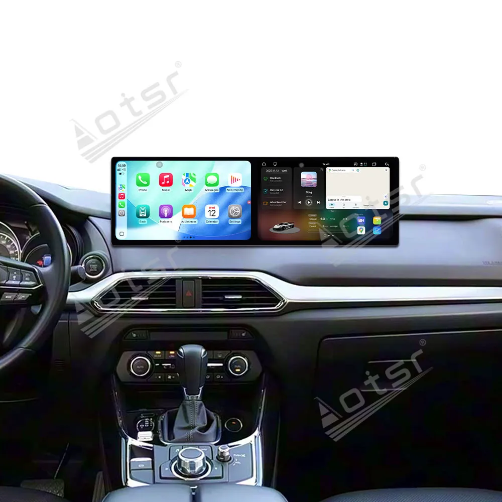 Android 15 Dual screen 10.1 Inch Carplay Multimedia Player Touch screen Radio For Mazda CX-9 2016-2022 Car GPS Navigation Auto